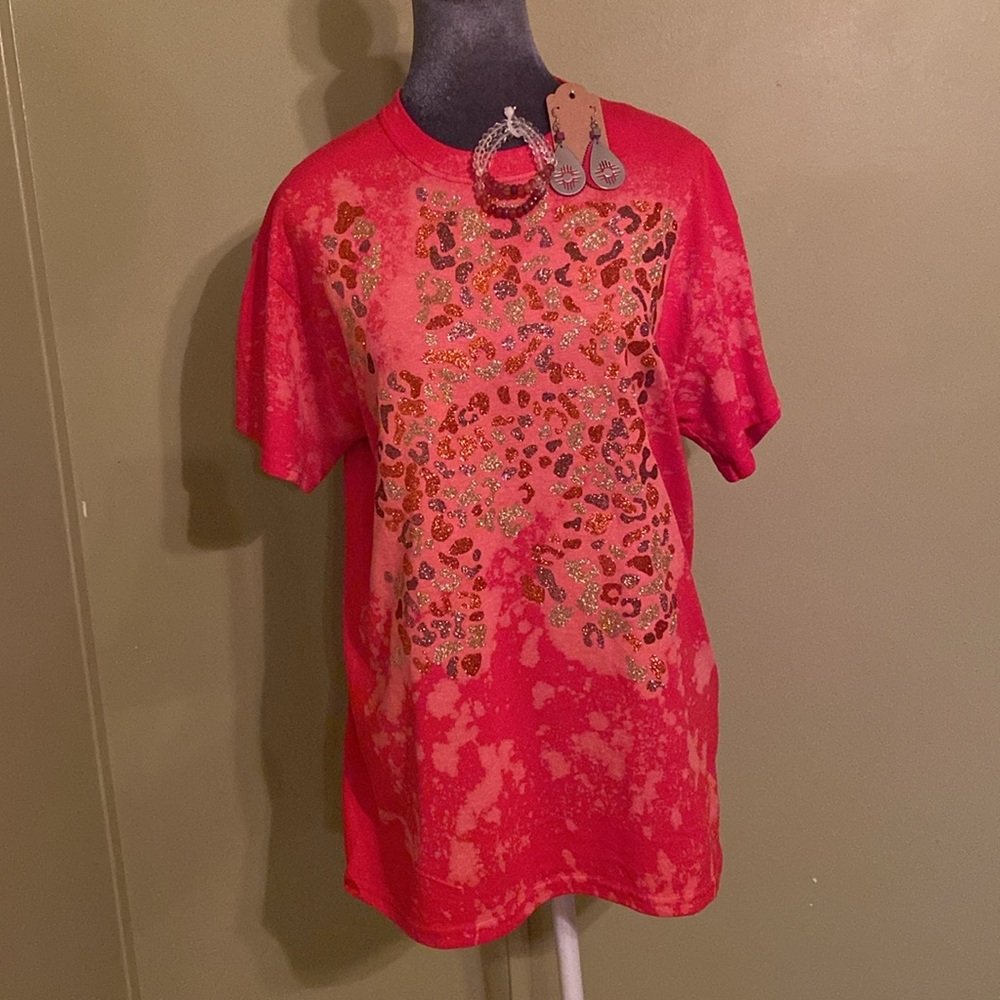 Glitter cheetah boutique shirt
